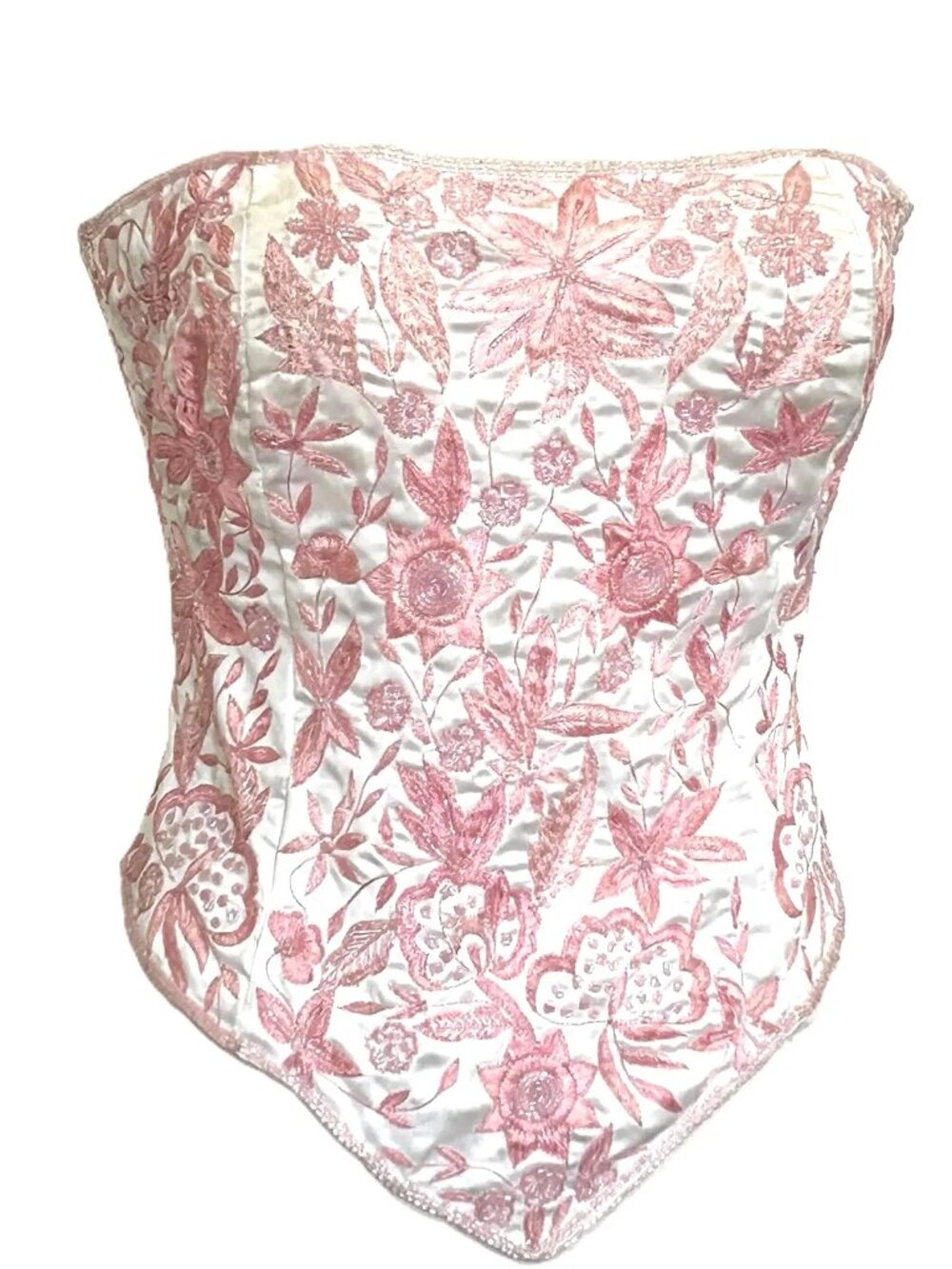JASDEE Vintage Bustier Corset Hand Work Embroidery On Satin Style F3043